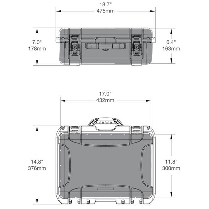 NANUK Media 925 DSLR Camera Case Dimensions