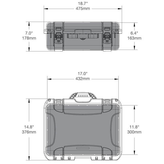NANUK Media 925 DSLR Camera Case Dimensions
