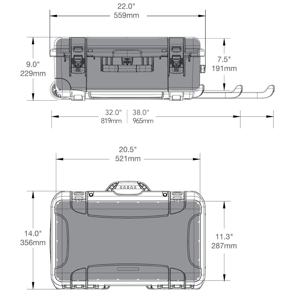 Nanuk Media 935 Inspire 2 Battery Case Dimensions